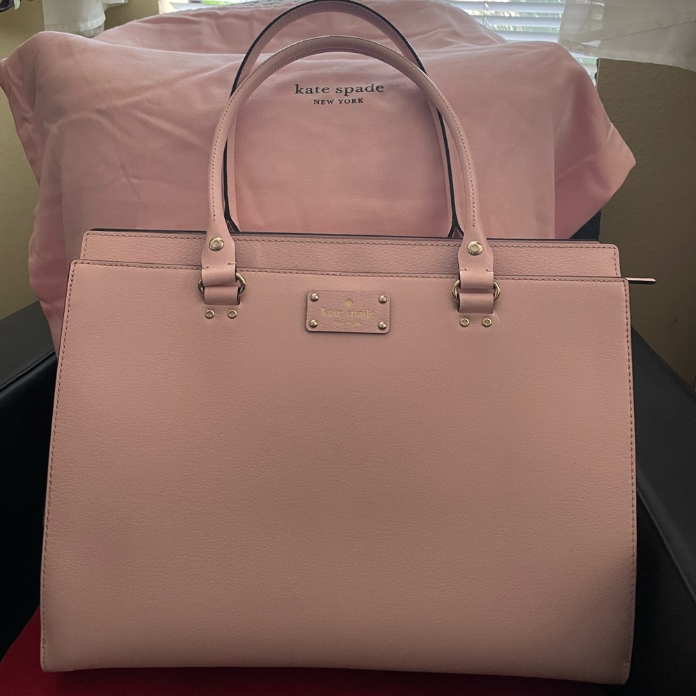 Kate Spade tote/laptop bag. Pale pink.